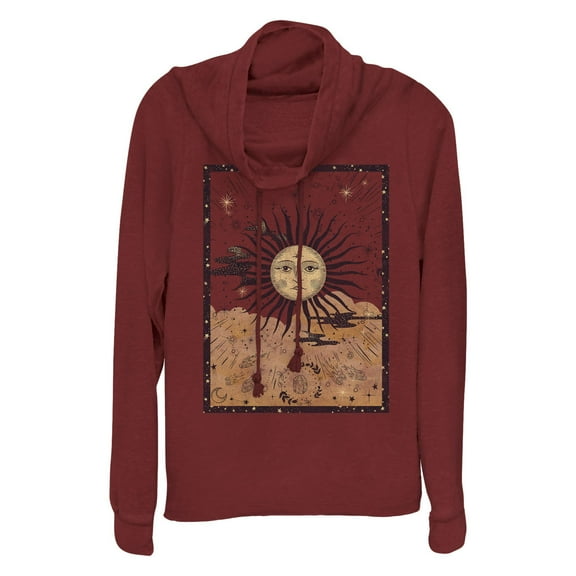 Junior's Lost Gods The Sun Tarot Card  Cowl Neck Sweatshirt