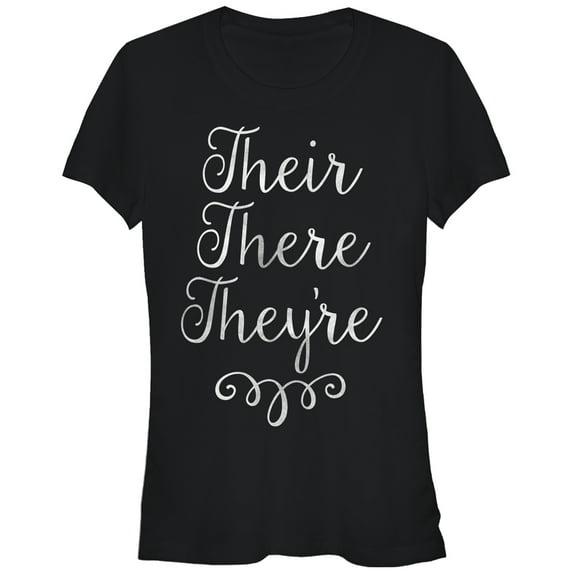 Junior's Lost Gods Their There They're Grammar Graphic Tee Black 2X Large