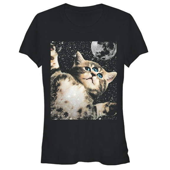 Junior's Lost Gods Third Eye Kitten  Graphic Tee Black Large