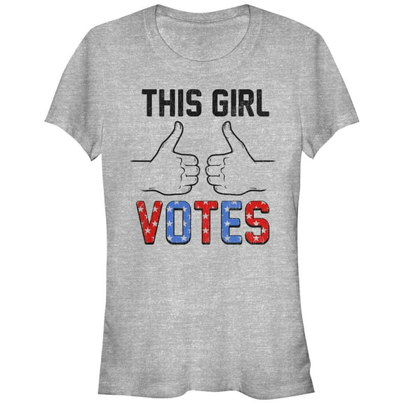 Junior's Lost Gods This Girl Votes  Graphic Tee Athletic Heather X Large