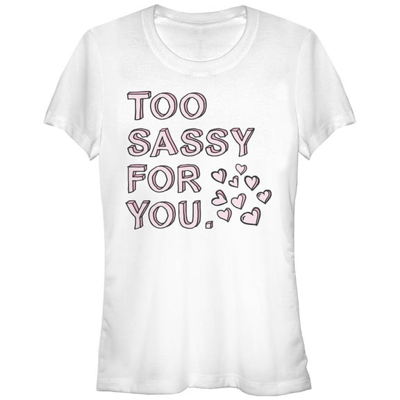 Junior's Lost Gods Too Sassy for You  Graphic Tee White 2X Large
