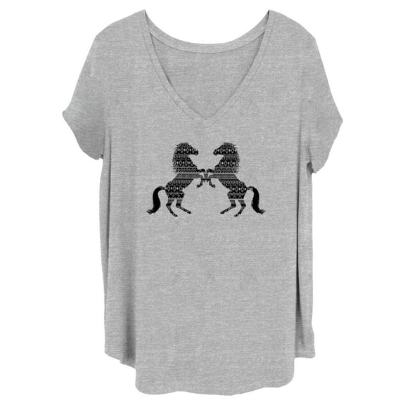 Junior's Lost Gods Southwestern Horse Silhouettes T-Shirt