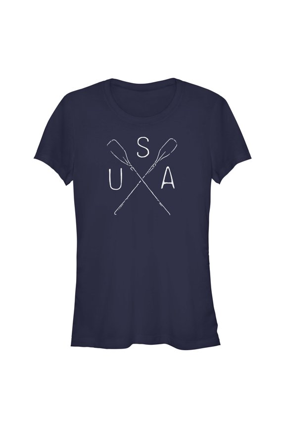 Junior's Lost Gods USA Rowing Paddle Cross  Graphic T-Shirt