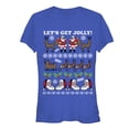 thumbnail image 1 of Junior's Lost Gods Ugly Christmas Jolly Santa Claus  Graphic Tee Royal 2X Large, 1 of 2