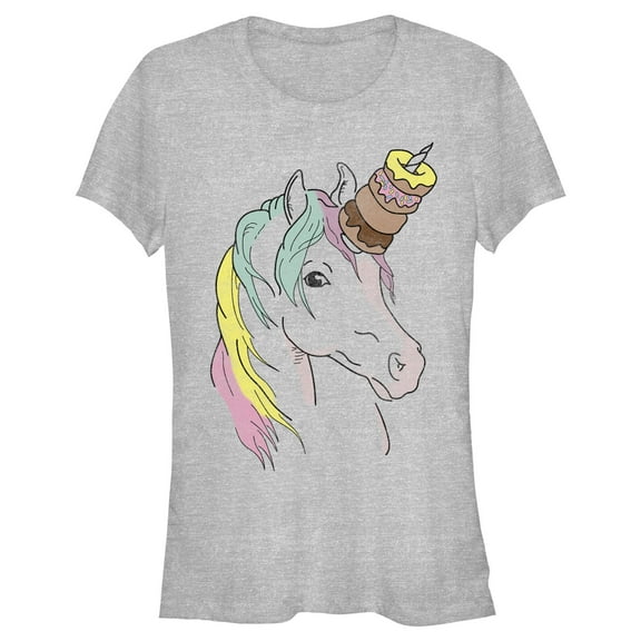 Junior's Lost Gods Unicorn Doughnuts Graphic Tee Athletic Heather Small