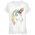 thumbnail image 1 of Junior's Lost Gods Unicorn Doughnuts Graphic Tee White Medium, 1 of 3