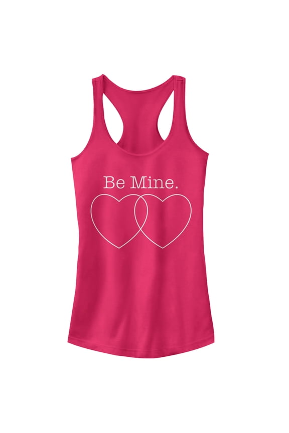 Junior's Lost Gods Valentine's Day Be Mine Racerback Tank Top Dark Pink Large