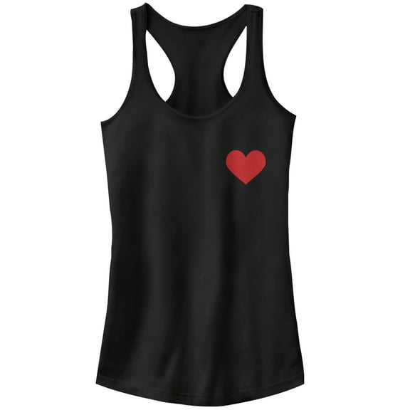 Junior's Lost Gods Valentine's Day Mini Heart  Racerback Tank Top Black Large