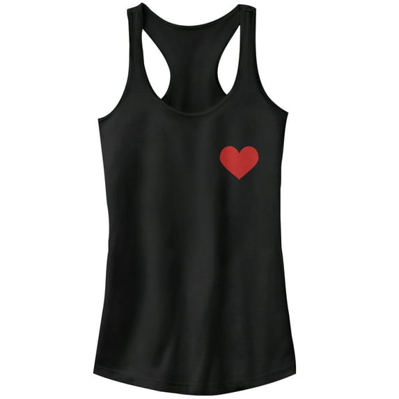 Junior's Lost Gods Valentine's Day Mini Heart Racerback Tank Top Black Large
