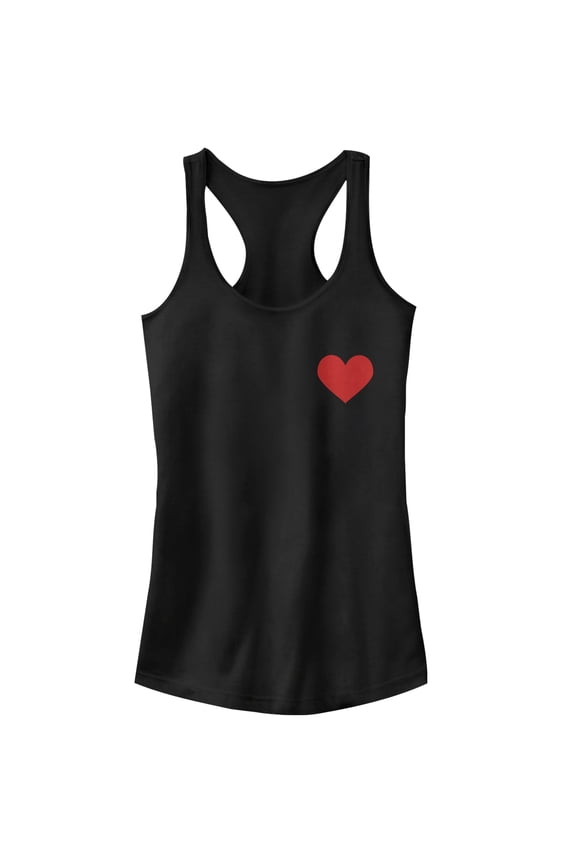Junior's Lost Gods Valentine's Day Mini Heart Racerback Tank Top Black Small