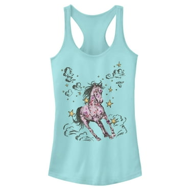 Junior's Lost Gods Wild Horse Sketch  Racerback Tank Top Cancun X Large