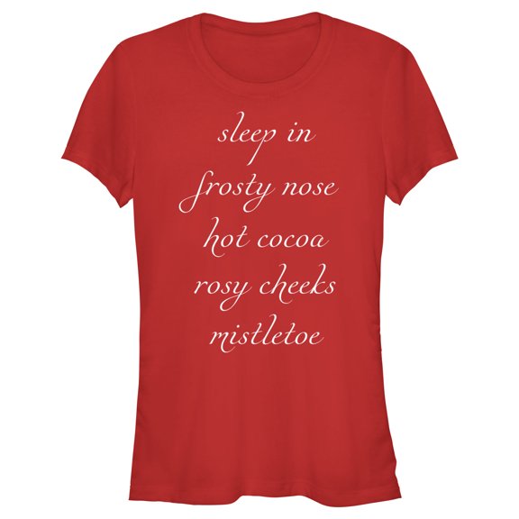 Junior's Lost Gods Winter List  Graphic Tee Red Small