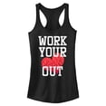 thumbnail image 1 of Junior's Lost Gods Work Your Heart Out  Racerback Tank Top, 1 of 5