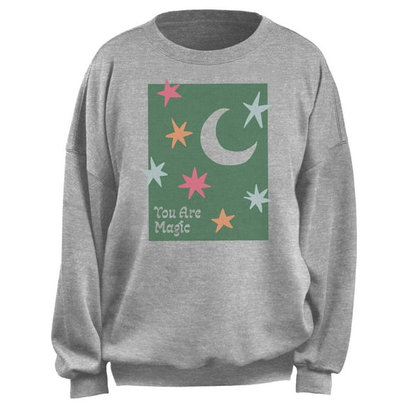 Junior's Lost Gods You Are Magic Stars  Sweatshirt Heather Gray Small