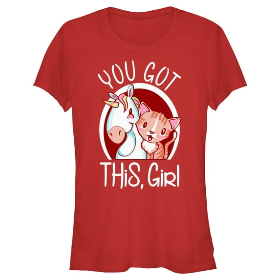 Junior's Lost Gods You Got This Girl Graphic Tee Red Large