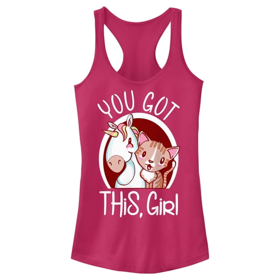 Junior's Lost Gods You Got This Girl Racerback Tank Top Dark Pink Large
