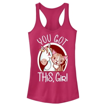 Junior's Lost Gods You Got This Girl  Racerback Tank Top Dark Pink X Small