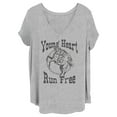 thumbnail image 1 of Junior's Lost Gods Young Heart Run Free  Graphic Tee Heather Gray 3X, 1 of 4
