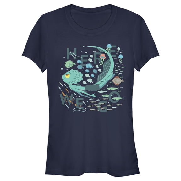 Junior's Luca Here We Go  Graphic Tee Navy Blue Large