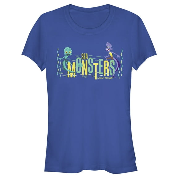 Junior's Luca Sea Monsters Comin' Through  Graphic Tee Royal Blue Medium