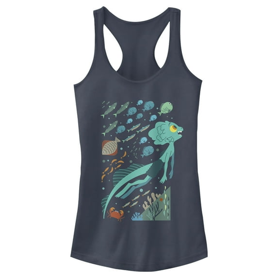 Junior's Luca Under the Sea Adventure Racerback Tank Top Indigo Small
