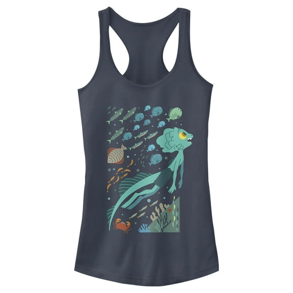 Junior's Luca Under the Sea Adventure  Racerback Tank Top Indigo Small