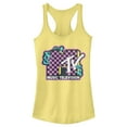 thumbnail image 1 of Junior's MTV Checker Dragon Logo  Racerback Tank Top Banana Large, 1 of 3