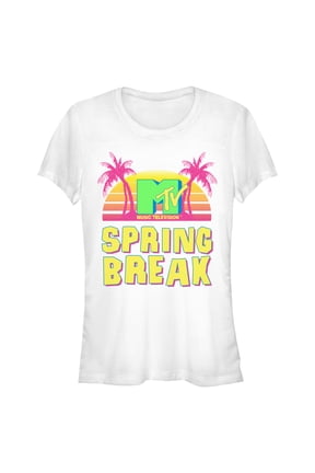 Junior's MTV Retro Spring Break Graphic Tee White Small
