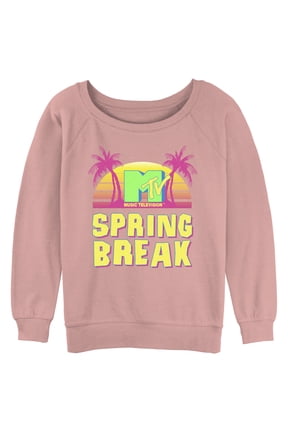 Junior's MTV Retro Spring Break Sweatshirt Desert Pink Small
