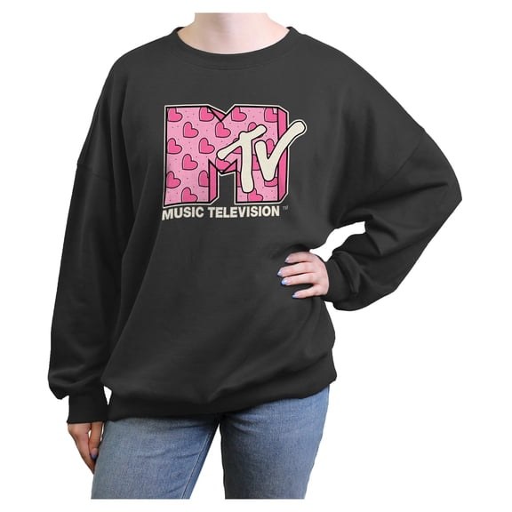 Junior's MTV Valentine's Heart Logo Sweatshirt