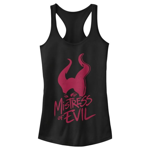 Junior's Maleficent: Mistress of All Evil Marker Eyes  Racerback Tank Top Black X Small