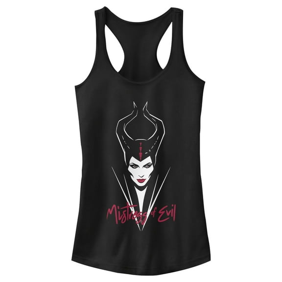 Junior's Maleficent: Mistress of All Evil Portrait  Racerback Tank Top Black Medium