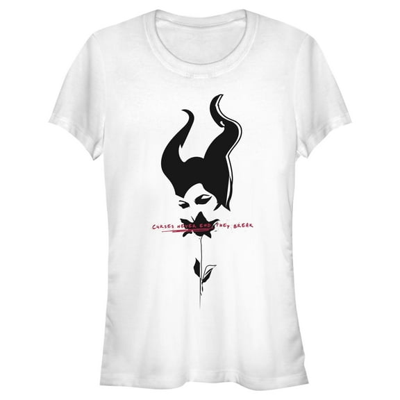 Junior's Maleficent: Mistress of All Evil Rose Curse  Graphic Tee White Small