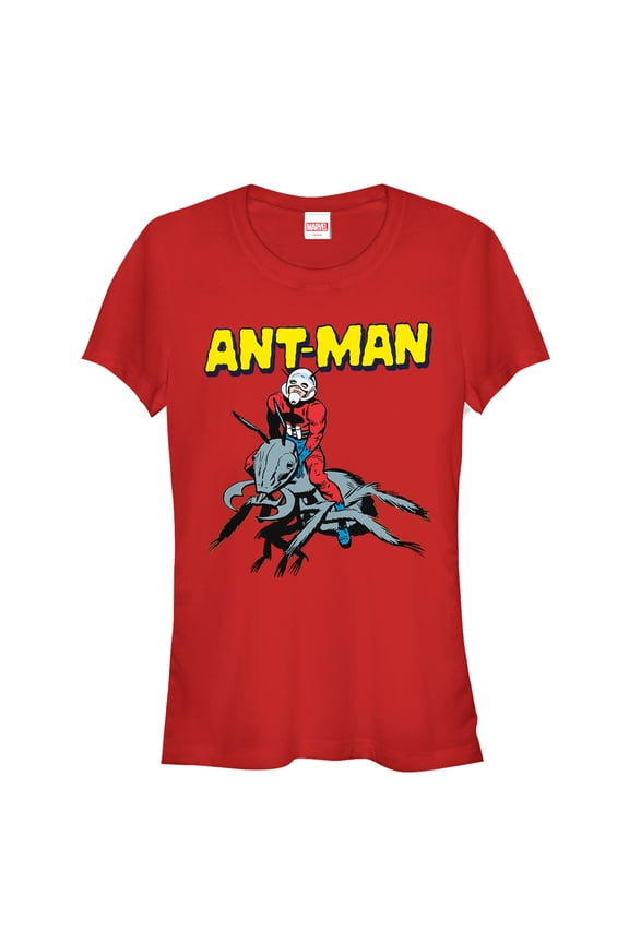 Junior's Marvel Ant-Man Vintage Ant Rider Graphic Tee Red Medium