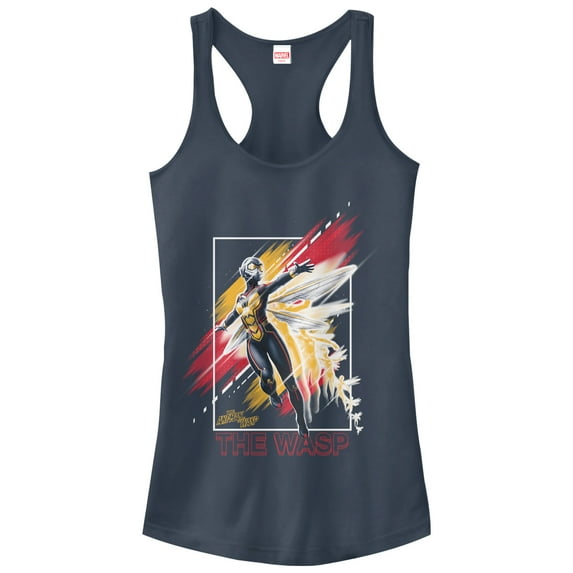 Junior's Marvel Ant-Man and the Wasp Color Streak  Racerback Tank Top Indigo Medium