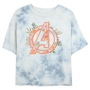KEMOLENE Junior's Marvel Avenger Floral Bombard Tie-Dye T-Shirt