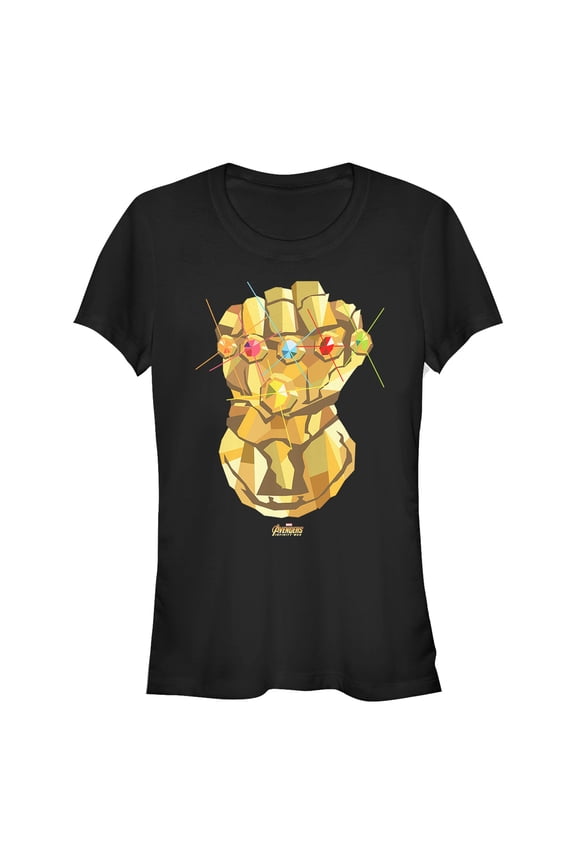 Junior's Marvel Avengers: Avengers: Infinity War Geometric Gauntlet Graphic Tee Black Small