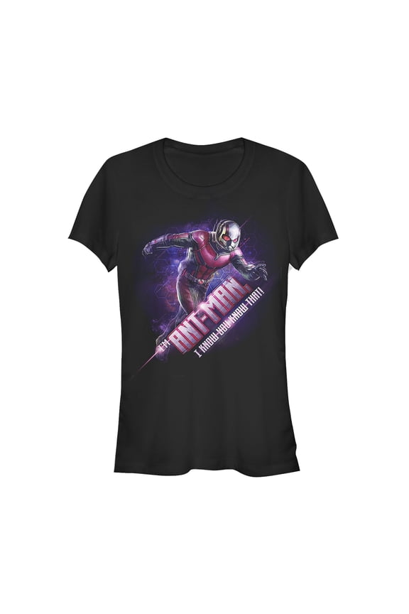 Junior's Marvel Avengers: Endgame Ant-Man Know Quote Graphic Tee Black Medium
