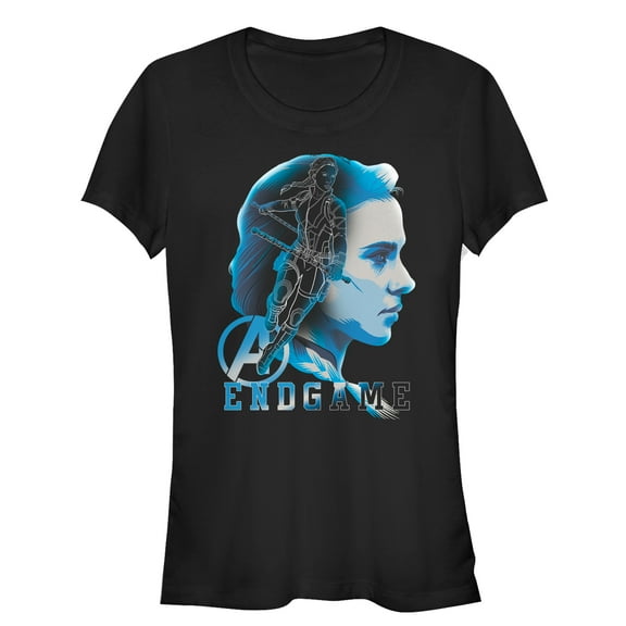 Junior's Marvel Avengers: Endgame Black Widow Profile  Graphic Tee Black Large