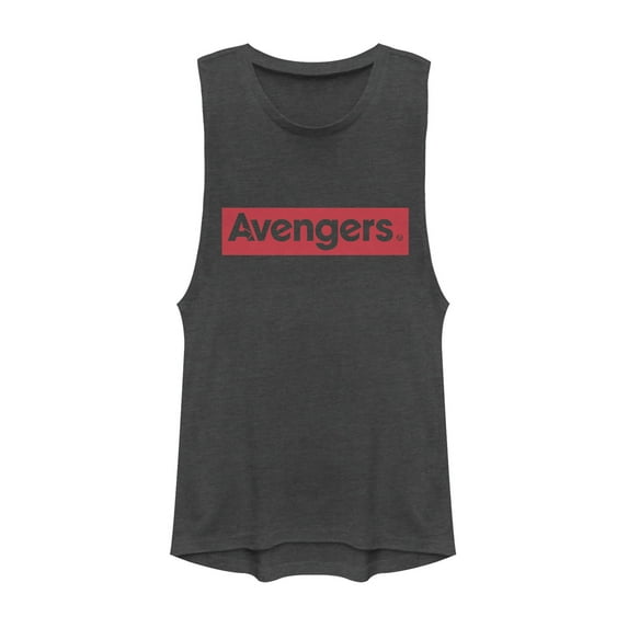 Junior's Marvel Avengers: Endgame Bold Avenger Title Festival Muscle Graphic Tee Charcoal X Large