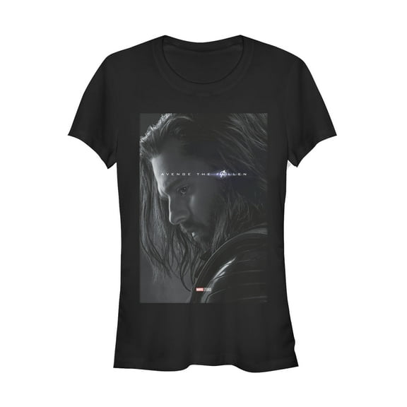 Junior's Marvel Avengers: Endgame Bucky Barnes Poster Graphic Tee Black Large