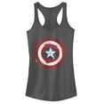 thumbnail image 1 of Junior's Marvel Avengers: Endgame Cap Smudged Shield  Racerback Tank Top Charcoal Large, 1 of 3