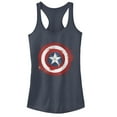 thumbnail image 1 of Junior's Marvel Avengers: Endgame Cap Smudged Shield  Racerback Tank Top Indigo Medium, 1 of 3