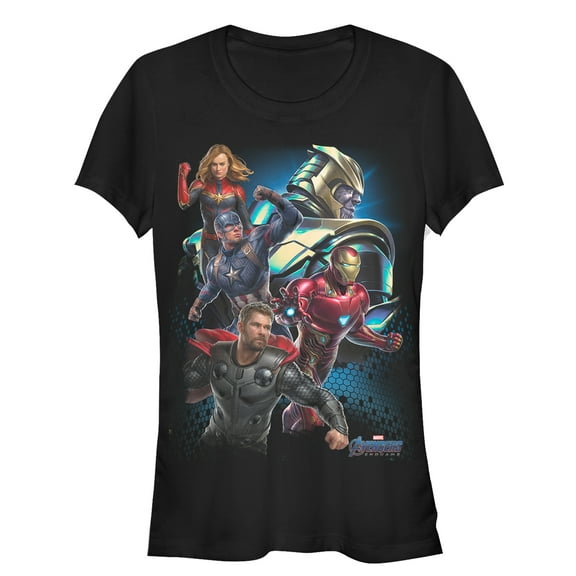 Junior's Marvel Avengers: Endgame Earth's Heroes  Graphic Tee Black X Large