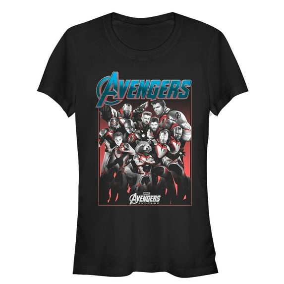 Junior's Marvel Avengers: Endgame Hero Collage Graphic Tee Black Large
