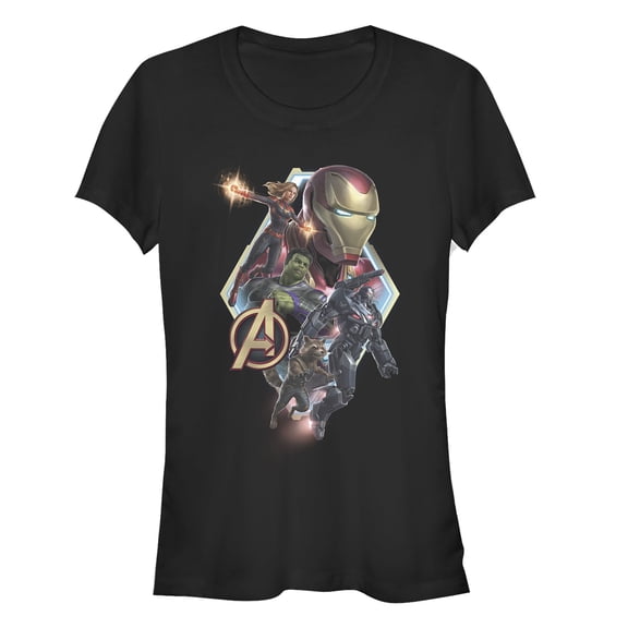 Junior's Marvel Avengers: Endgame Hero Diamond Frame  Graphic Tee Black X Large