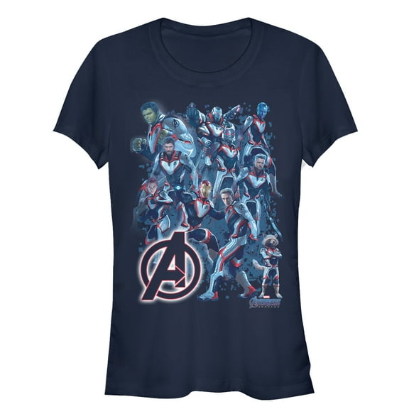 Junior's Marvel Avengers: Endgame Hero Huddle  Graphic Tee Navy Blue 2X Large