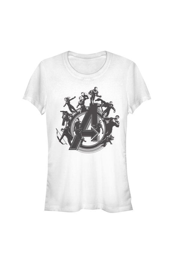 Junior's Marvel Avengers: Endgame Hero Logo Graphic Tee White Large
