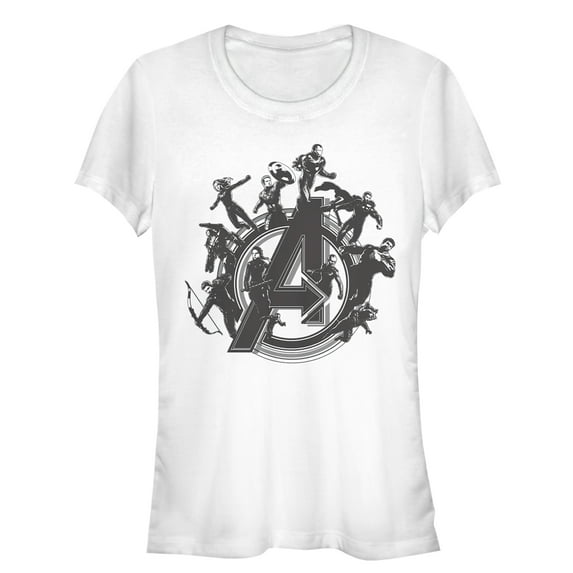 Junior's Marvel Avengers: Endgame Hero Logo Graphic Tee White Small