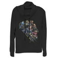 thumbnail image 1 of Junior's Marvel Avengers: Endgame Hero Streaks  Cowl Neck Sweatshirt Black Medium, 1 of 3